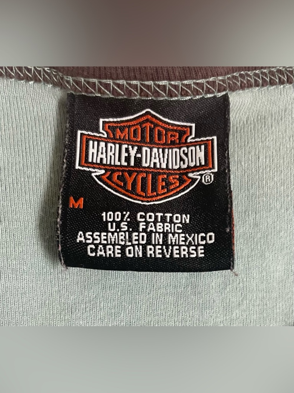 Y2K 2008 Harley Davidson Skull & Wings 100% Cotton Tank Top in Blue size Medium - Picture 6 of 7